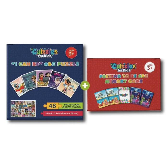Culzzles “I Can Be ABC Puzzle + Pretend to Be ABC Memory Game Bundle
