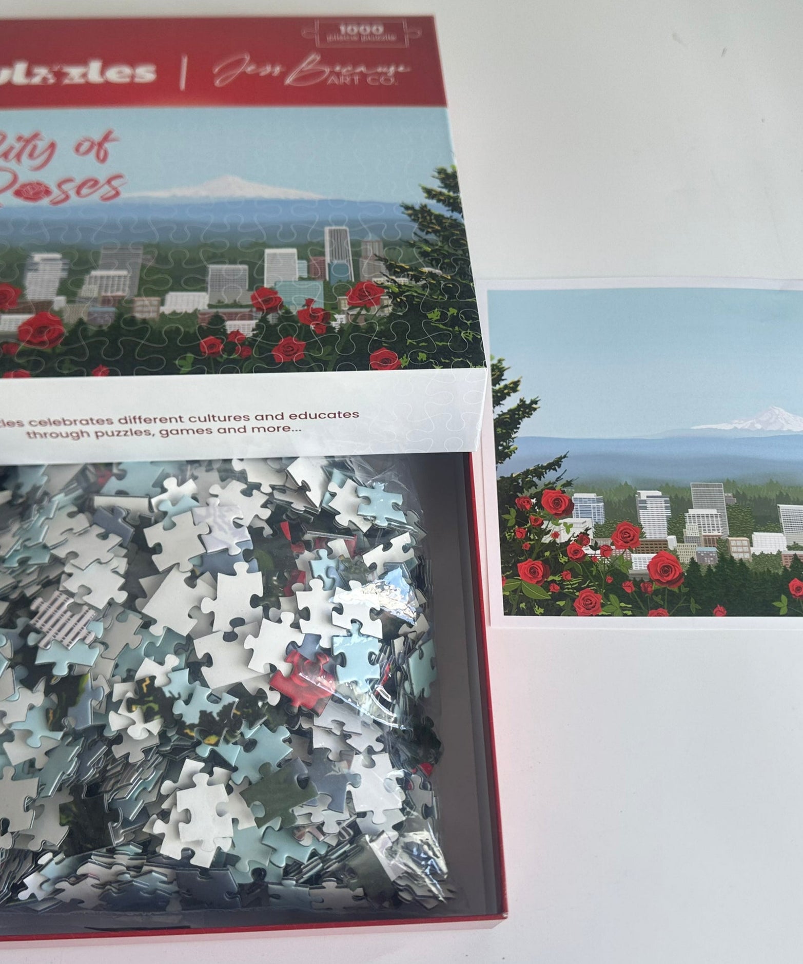 Culxiles City of Roses puzzle set with packaging on a white background