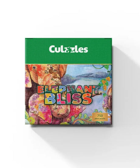 Culzzles Elephant Bliss puzzle box on a white background
