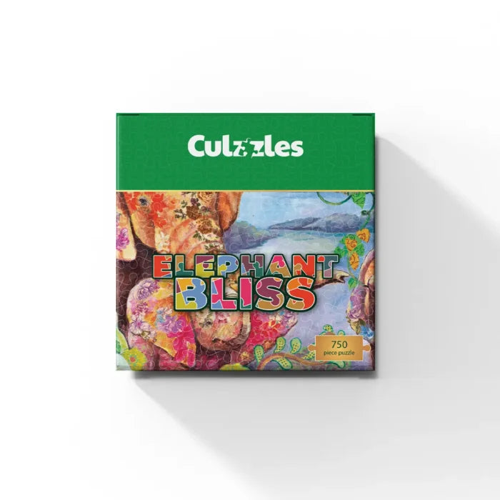 Culzzles Elephant Bliss puzzle box on a white background
