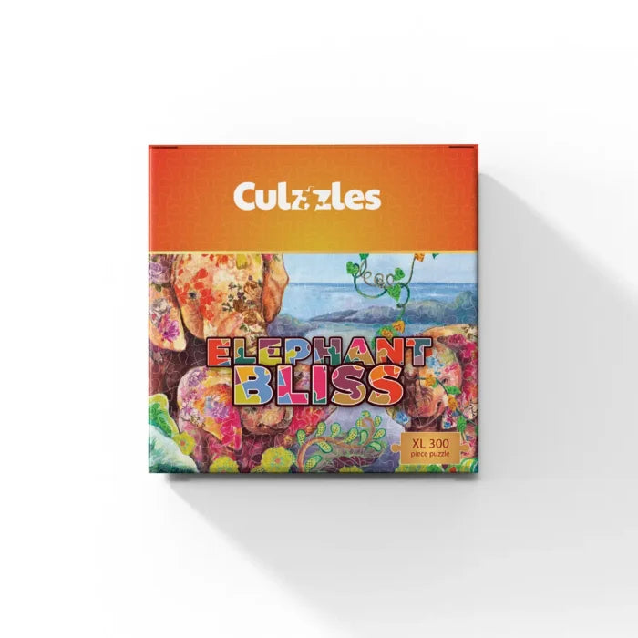 Culzzles Elephant Bliss puzzle box on a white background