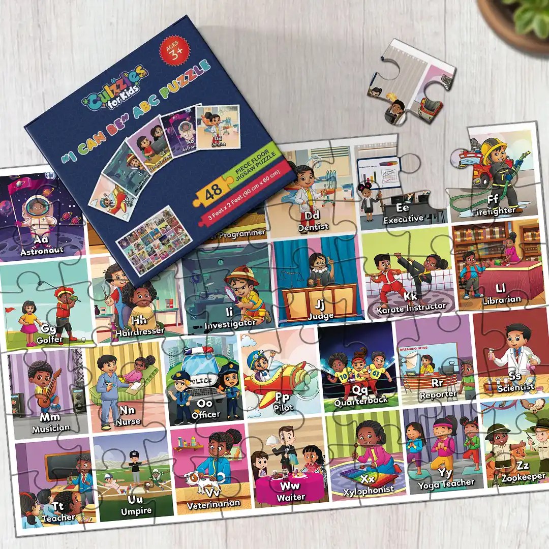 Culzzles I Can Be ABC Floor Puzzle | 48-Piece Alphabet Puzzle for Kids