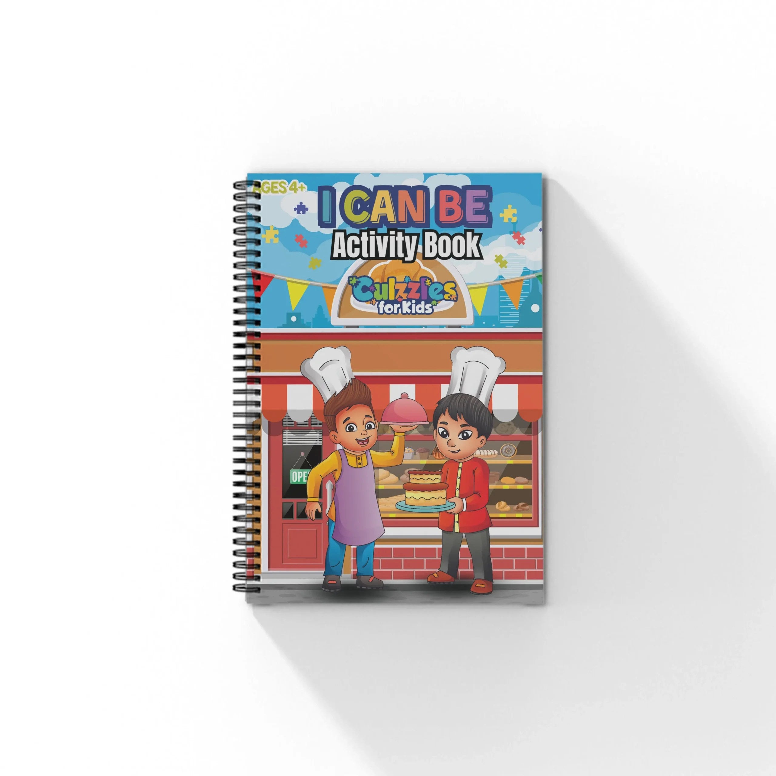 A Culzzles Children's erasable activity book with cartoon characters on a white background. 