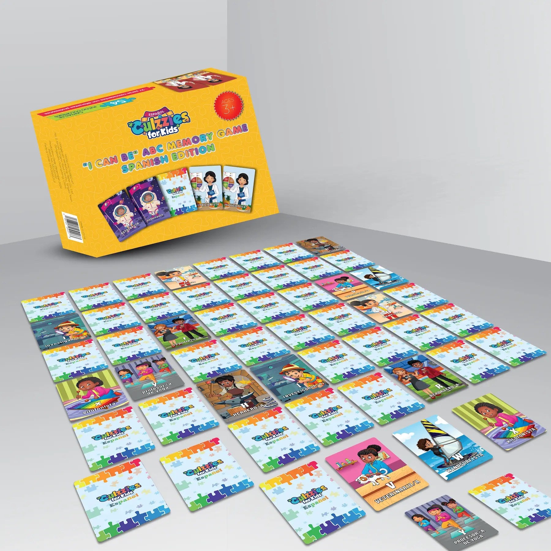 Image of the Culzzles Spanish Alphabet Memory Game for Kids