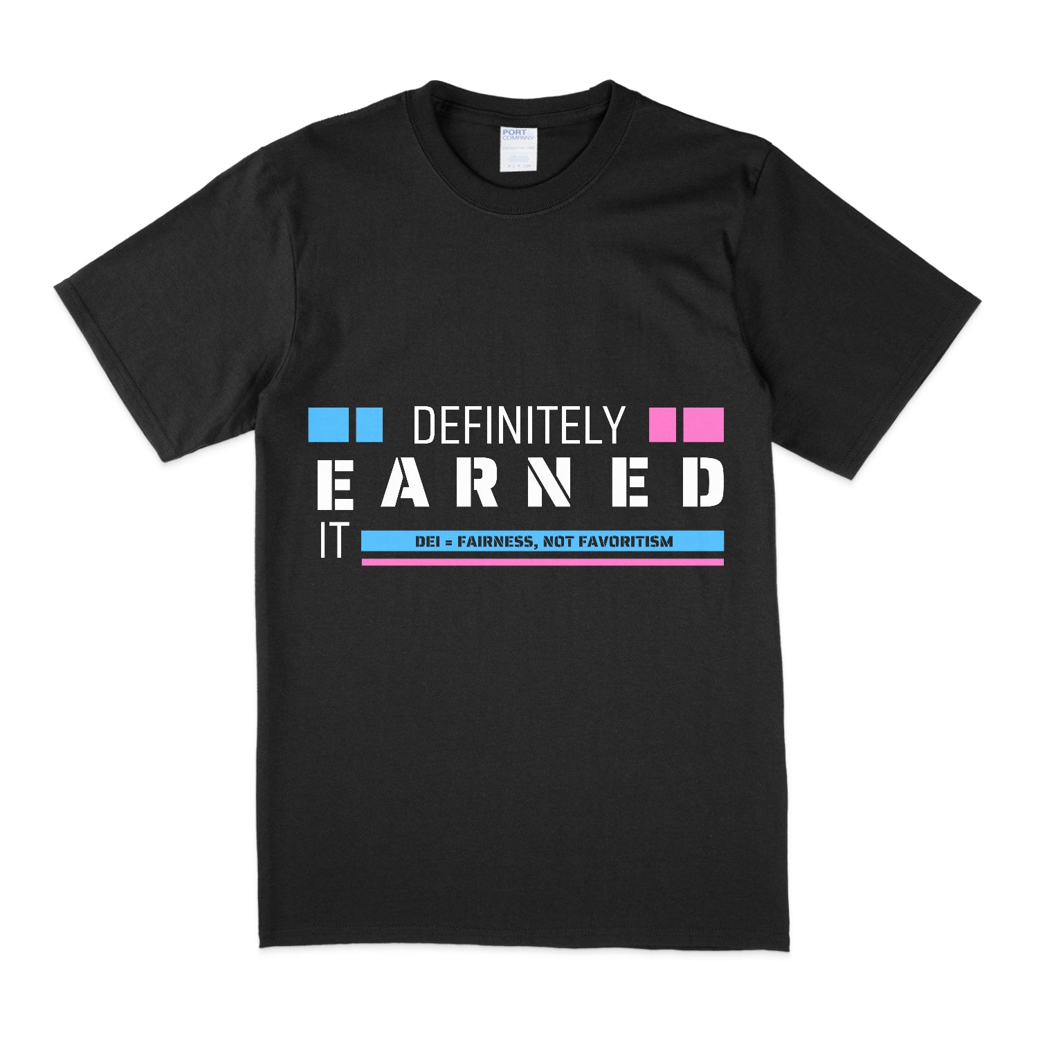 Culzzles "Definitely Earned It" Black t-shirt with text design on a white background