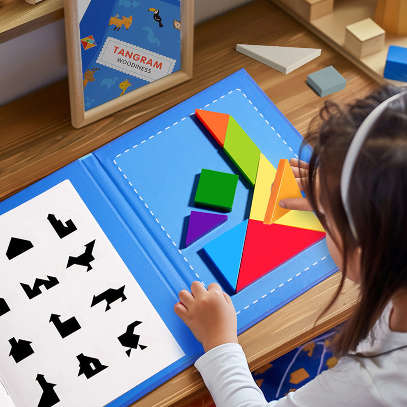 Magnetic Heart Tangram Puzzle: Educational Brain Teaser & Geometry Kit
