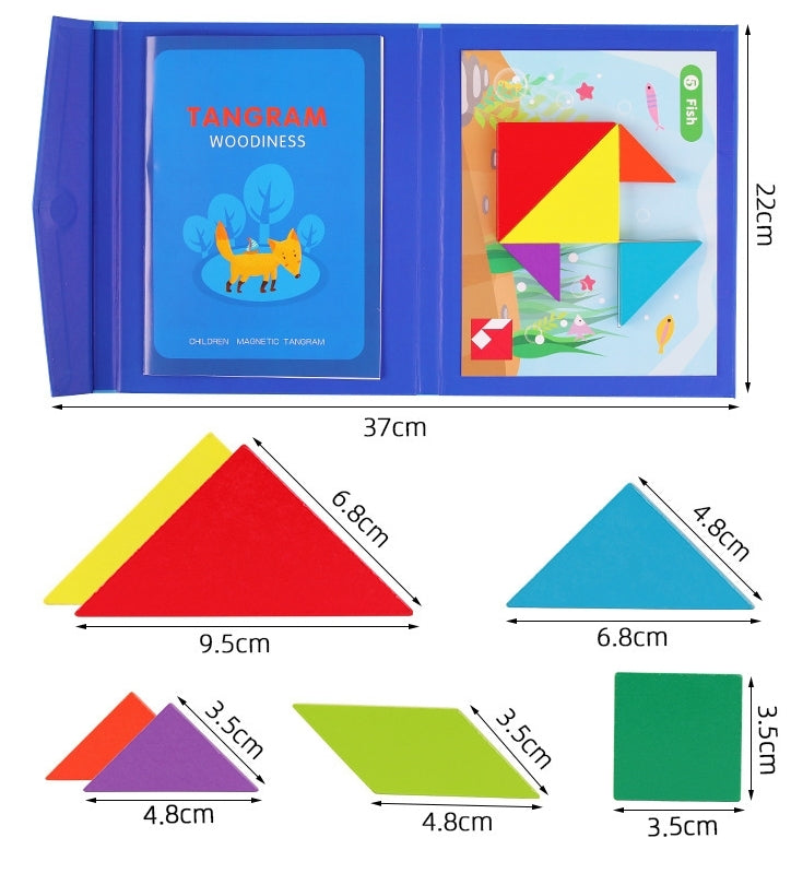 Magnetic Heart Tangram Puzzle: Educational Brain Teaser & Geometry Kit