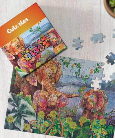 Culzzles Elephant Bliss 300 Piece Premium Jigsaw Puzzle