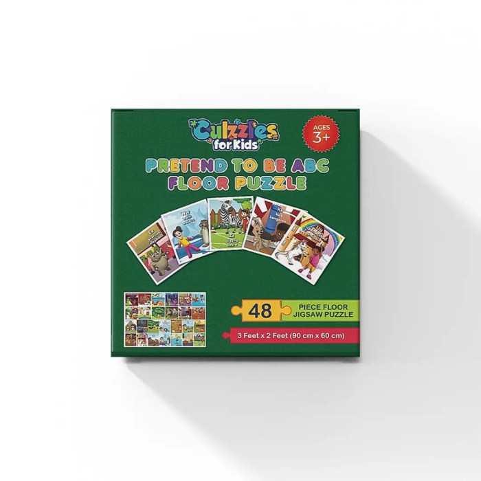 Educational ABC floor puzzle with animals and action words for kids ages 3 and up