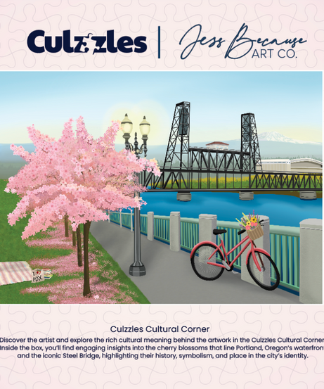 Cherry Blossoms at the Steel, 1000 Piece Jigsaw Puzzle