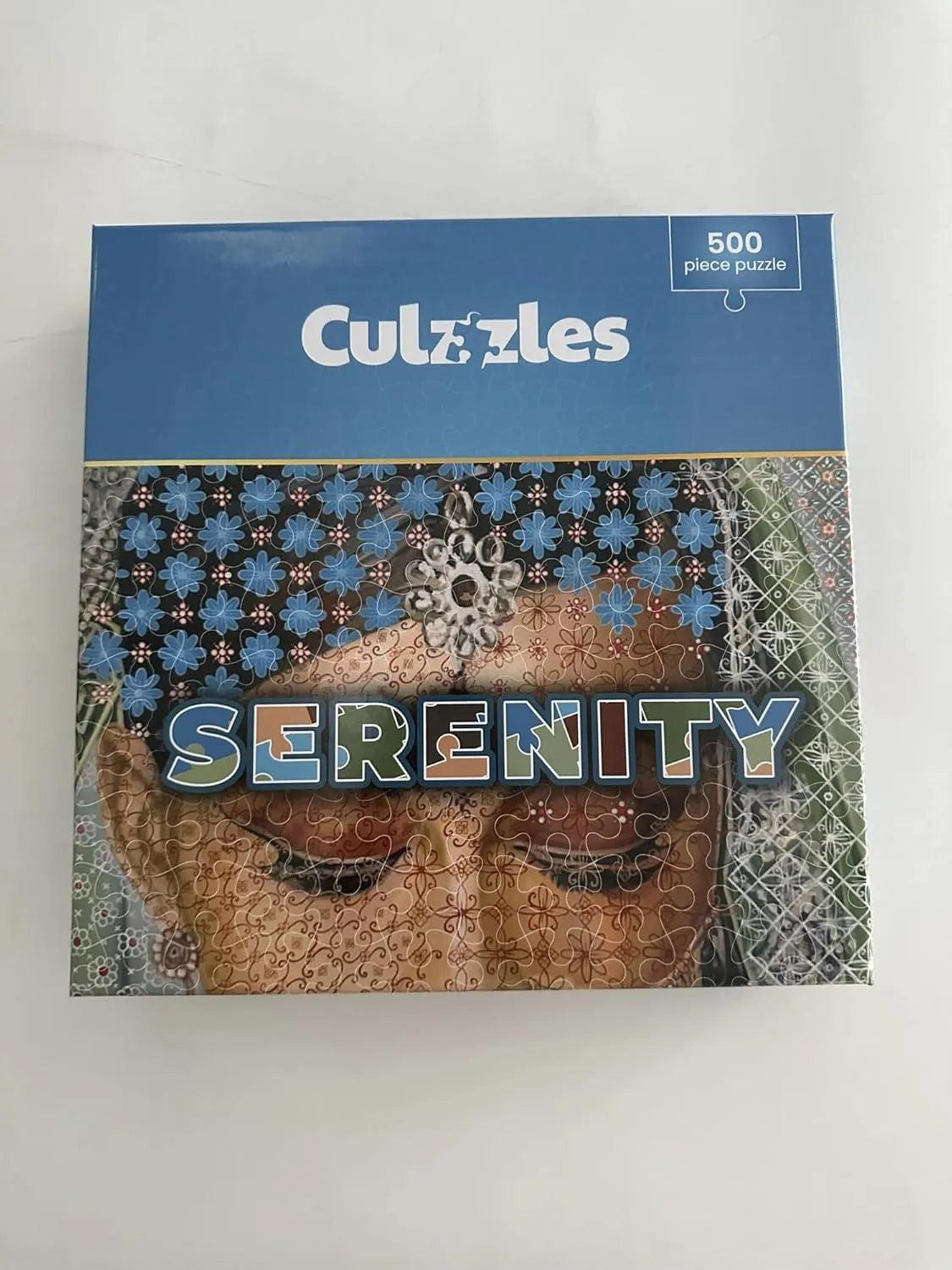 Culzzles 'Serenity' puzzle box with a decorative design on a white background