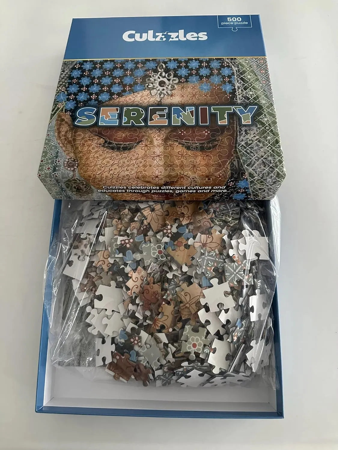 Culzzles 'Serenity' puzzle set with packaging on a white background