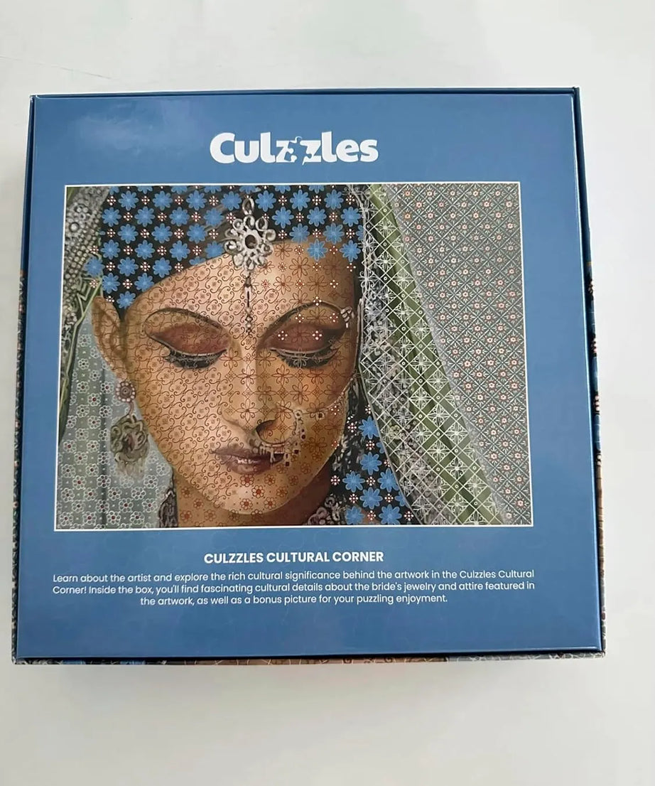 Culzzles puzzle box with a woman's face design on a white background