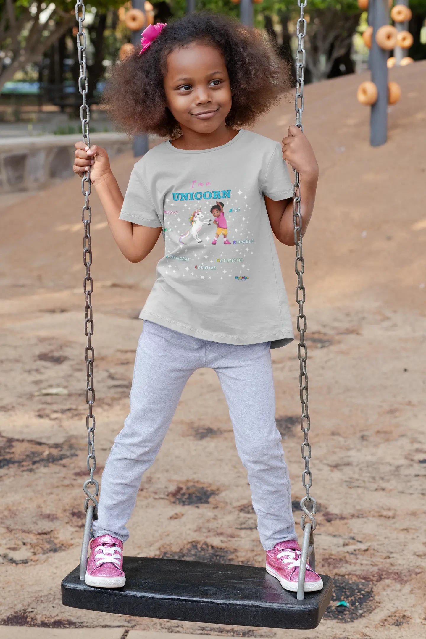 Trendy Gray T-Shirt for Girls